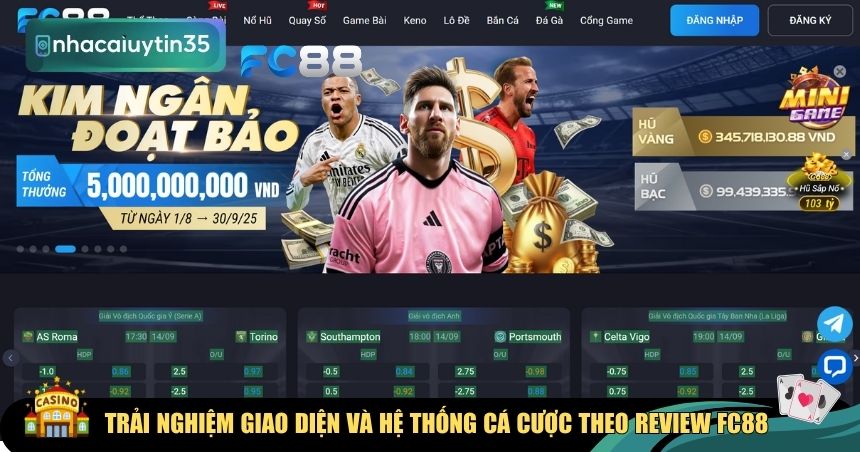 Review FC88 về giao diện và hệ thống cá cược