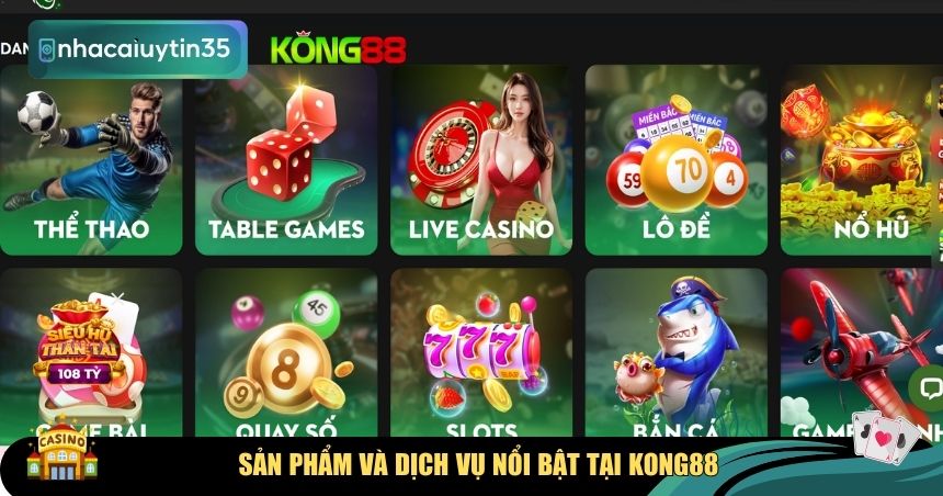 Review KONG88 có những trò chơi cá cược hấp dẫn nào