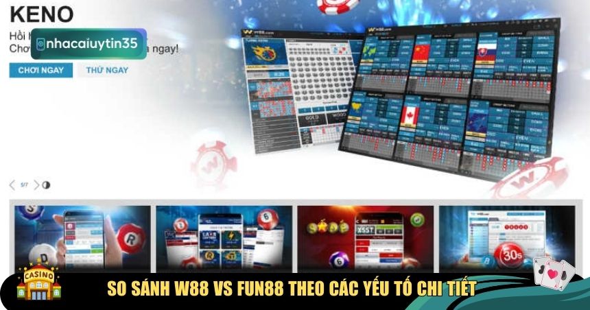 So sánh W88 vs Fun88 theo các yếu tố chi tiết